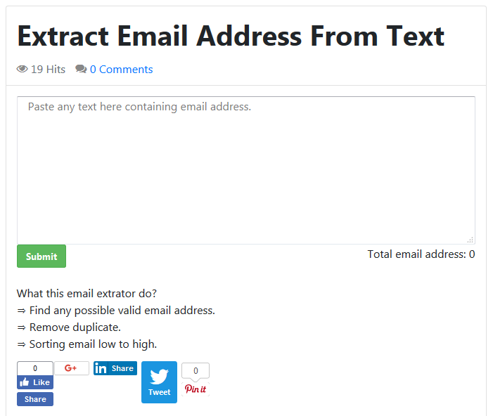 email address extractor text
