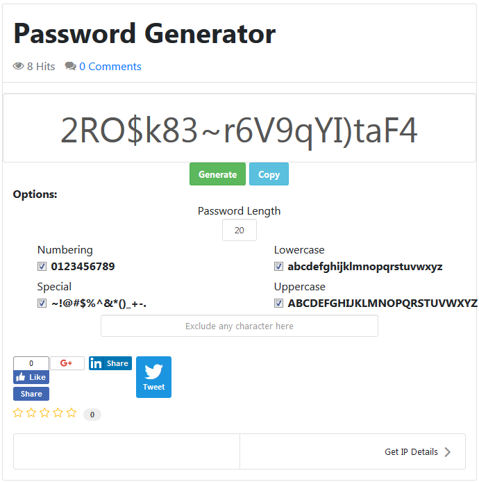 8 letter word password generator